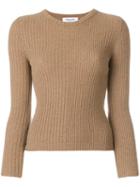 Thom Browne Striped Rib Stitch Camel Hair Pullover - Neutrals
