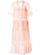 Lee Mathews Callie Short Sleeve Maxi Dress - Pink