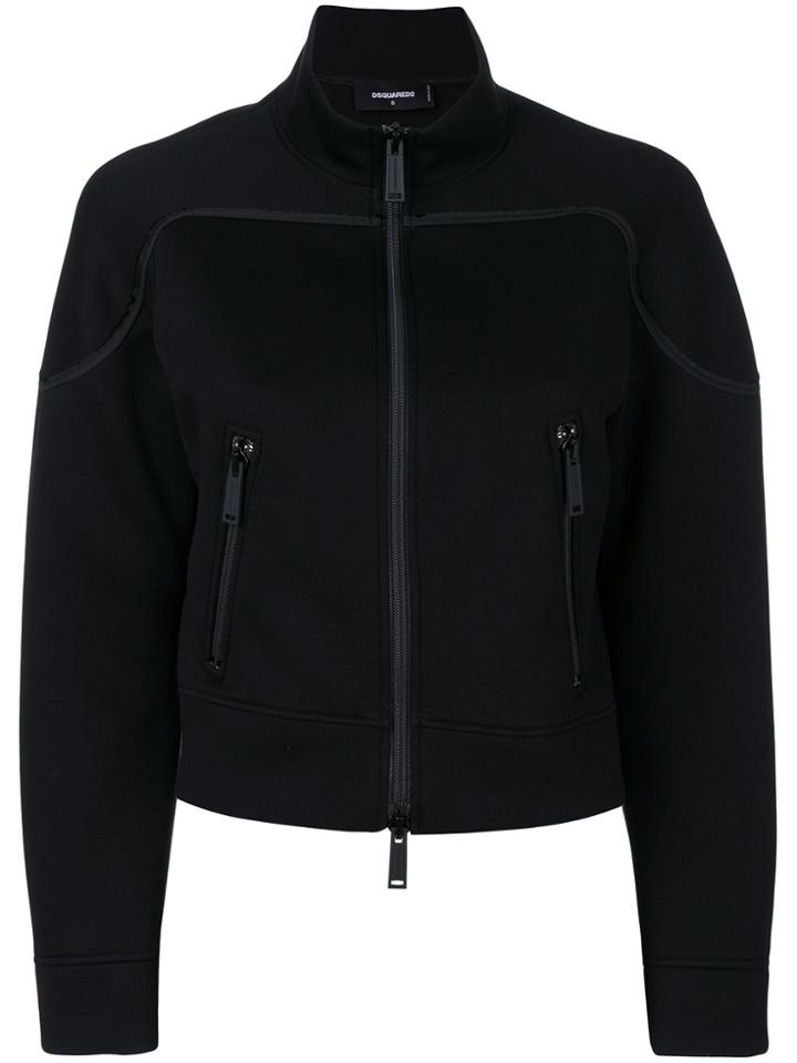 Dsquared2 Cropped Zip Sweatshirt - Black