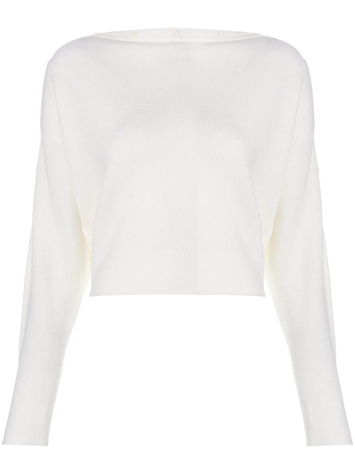 T By Alexander Wang Slash Neck Jumper - White
