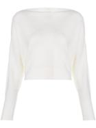 T By Alexander Wang Slash Neck Jumper - White