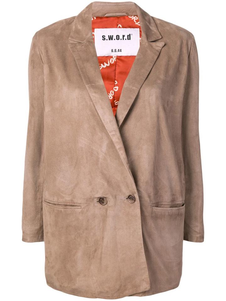 S.w.o.r.d 6.6.44 Textured Blazer Jacket - Brown