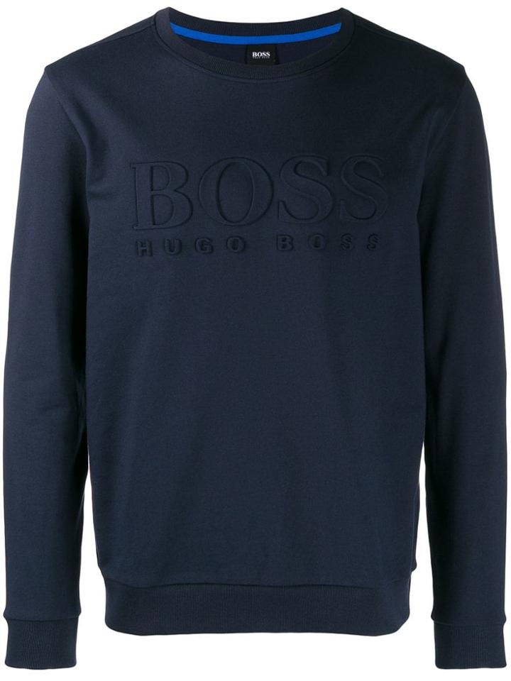 Boss Hugo Boss Logo Embossed Sweatshirt - Blue