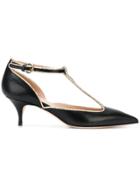 Red Valentino T-bar Pointed Pumps - Black