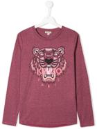 Kenzo Kids Embroidered Tiger Top - Pink
