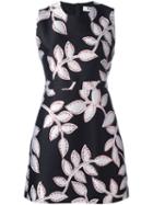 Msgm Floral Print Dress, Women's, Size: 44, Black, Acrylic/polyamide/polyester/metallic Fibre