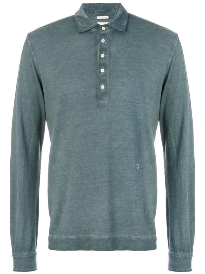 Massimo Alba Knitted Polo Shirt - Blue
