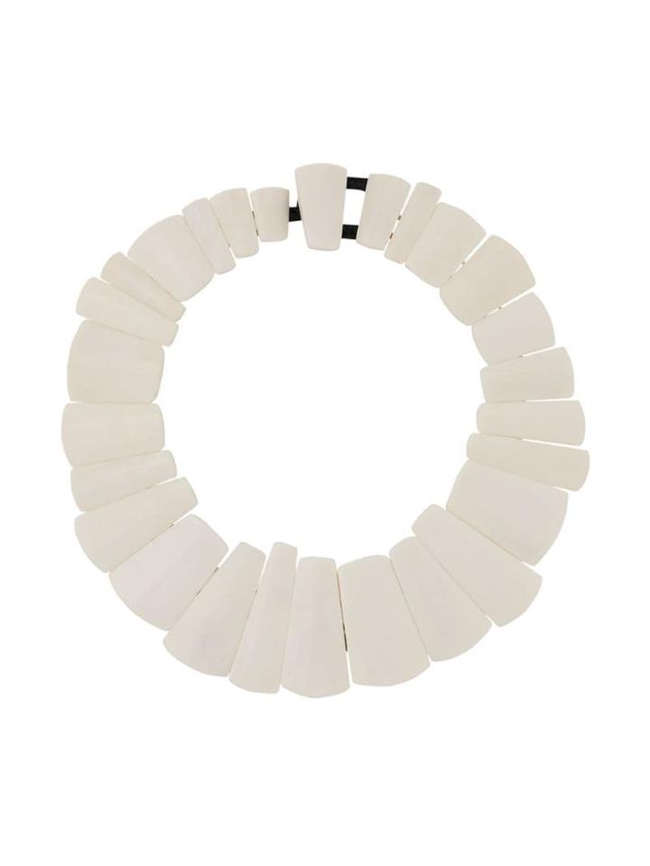 Monies Structured Drop Earrings - White