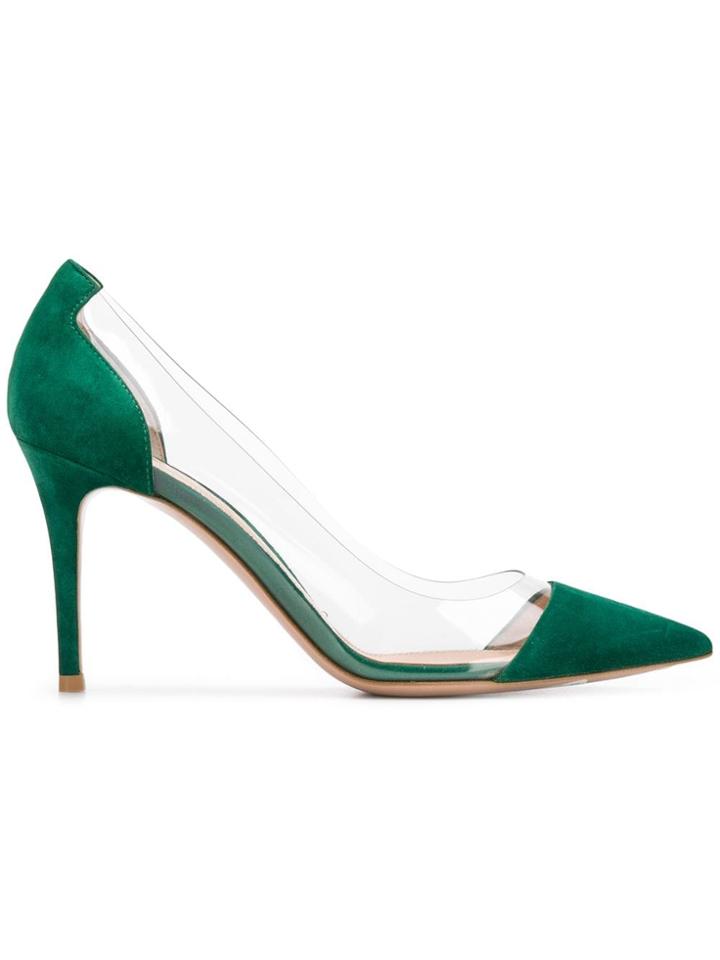 Gianvito Rossi Plexi 85 Pumps - Green