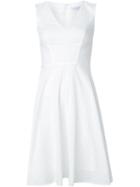 Carolina Herrera V-neck Flared Dress, Women's, Size: 8, White, Cotton
