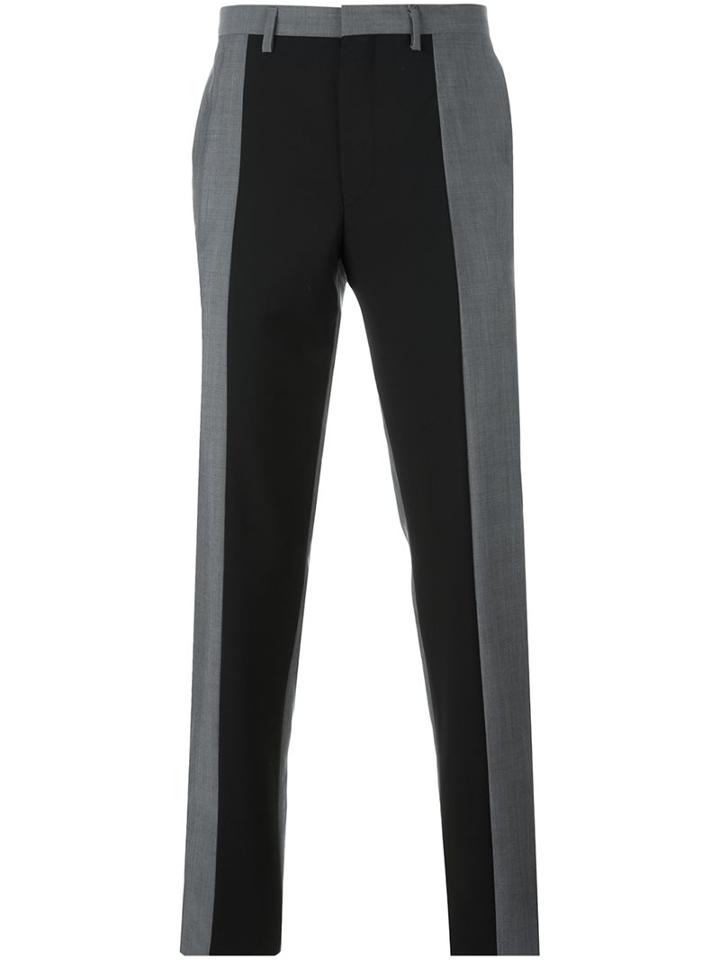 Kenzo Panelled Tailored Trousers, Men's, Size: 50, Grey, Cotton/mohair/wool