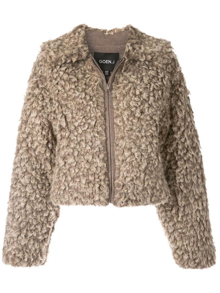 Goen.j Faux Shearling Jacket - Brown