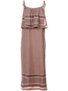 Cecilie Copenhagen - Ruffle Midi Dress - Women - Cotton - 1, Yellow/orange, Cotton