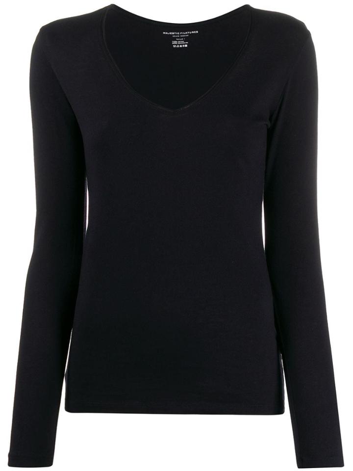 Majestic Filatures V-neck Slim-fit Jumper - Blue