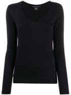 Majestic Filatures V-neck Slim-fit Jumper - Blue