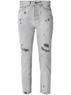 Golden Goose Deluxe Brand Distressed Cropped Jeans - Grey