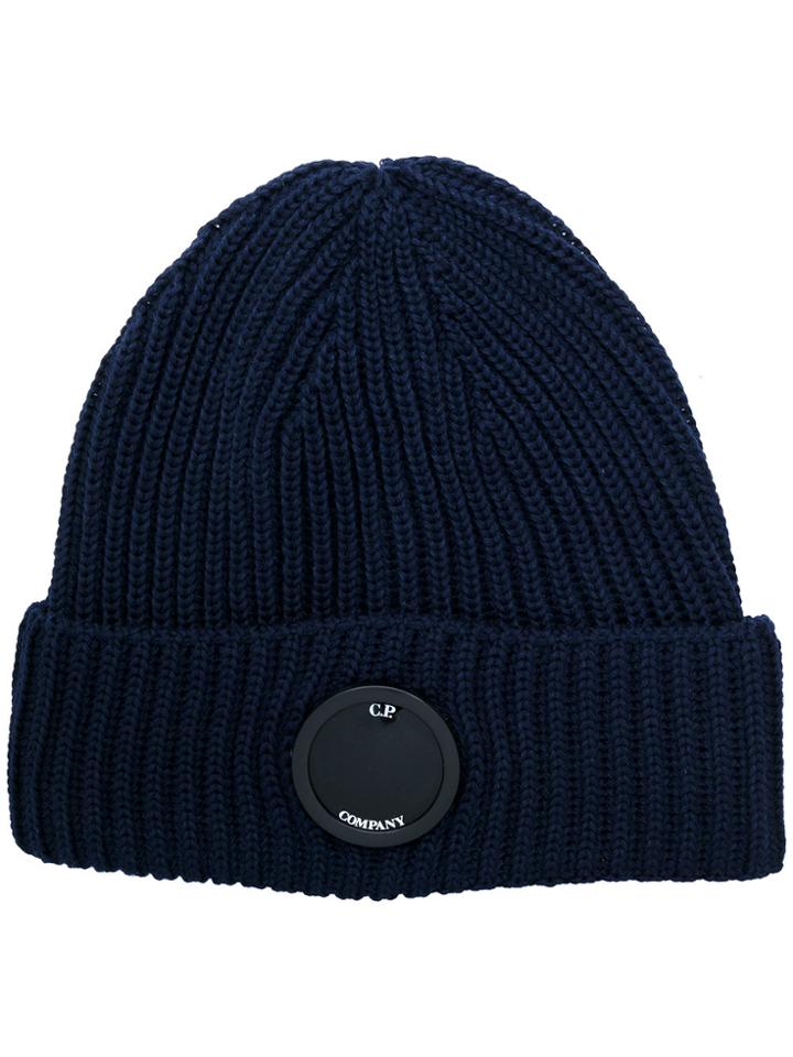 Cp Company Ribbed Beanie - Blue