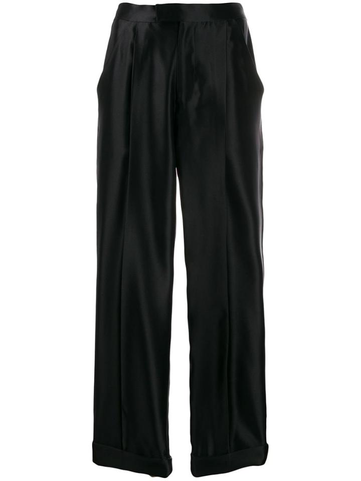 Tom Ford High Waisted Silk Trousers - Black