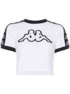Charm's X Kappa Logo Embroidered Cropped Cotton-blend Tshirt - White