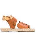 Chloé Braided Sole Sandals, Women's, Size: 39, Brown, Leather/calf Leather