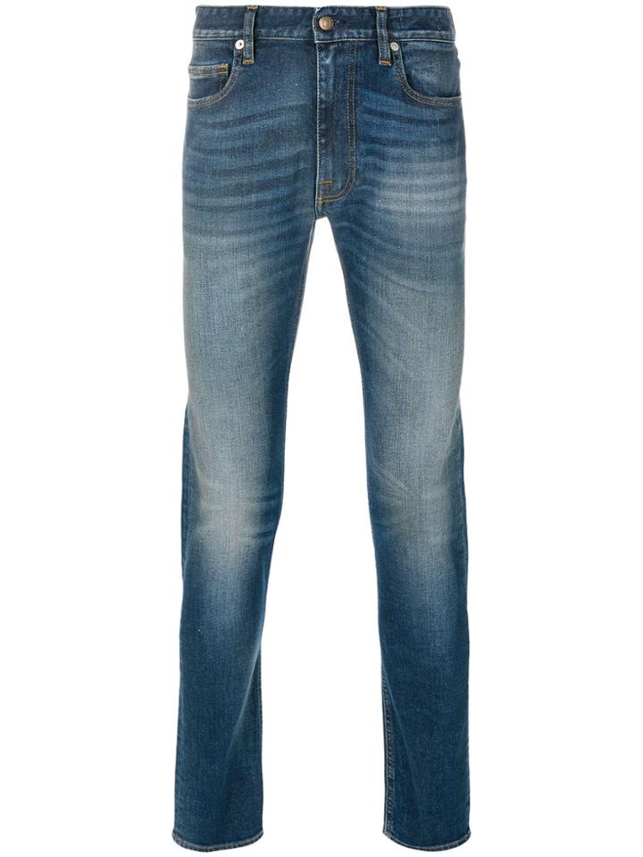 Mauro Grifoni Faded Slim-fit Jeans - Blue