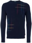 Zanone Stripes Motif Jumper, Men's, Size: 50, Blue, Angora/virgin Wool