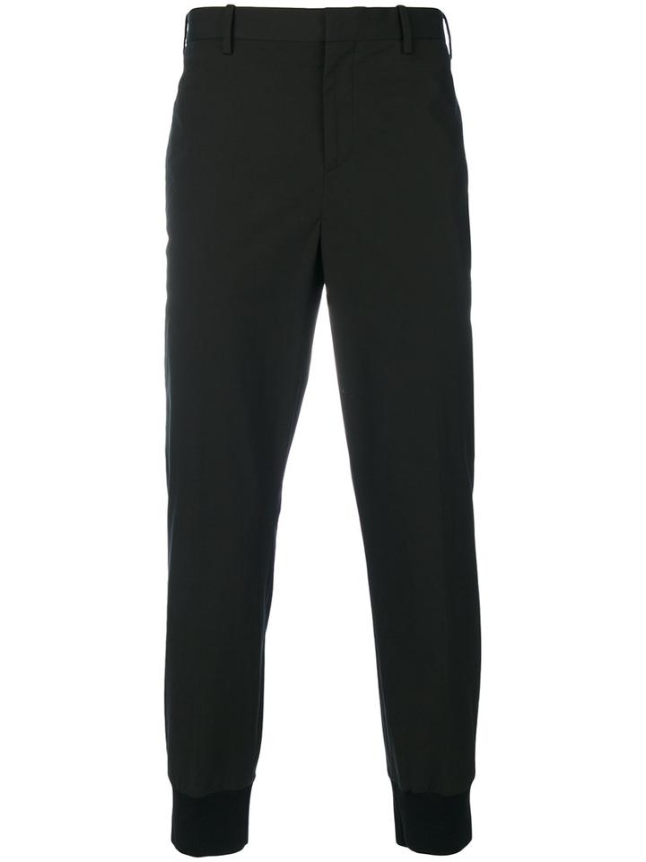 Neil Barrett - Gathered Ankle Trousers - Men - Cotton/polyamide/spandex/elastane - 50, Black, Cotton/polyamide/spandex/elastane