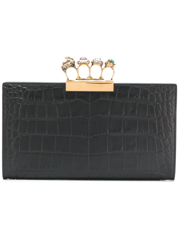 Alexander Mcqueen Square Shaped Clutch - Black