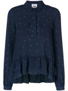 Twin-set - Dots Print Shirt - Women - Polyester/spandex/elastane - Xl, Blue, Polyester/spandex/elastane