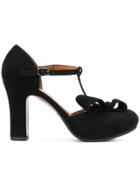 Chie Mihara Ankle Strap Bow Pumps - Black