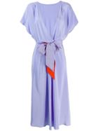 Indress Short-sleeve Flared Dress - Purple