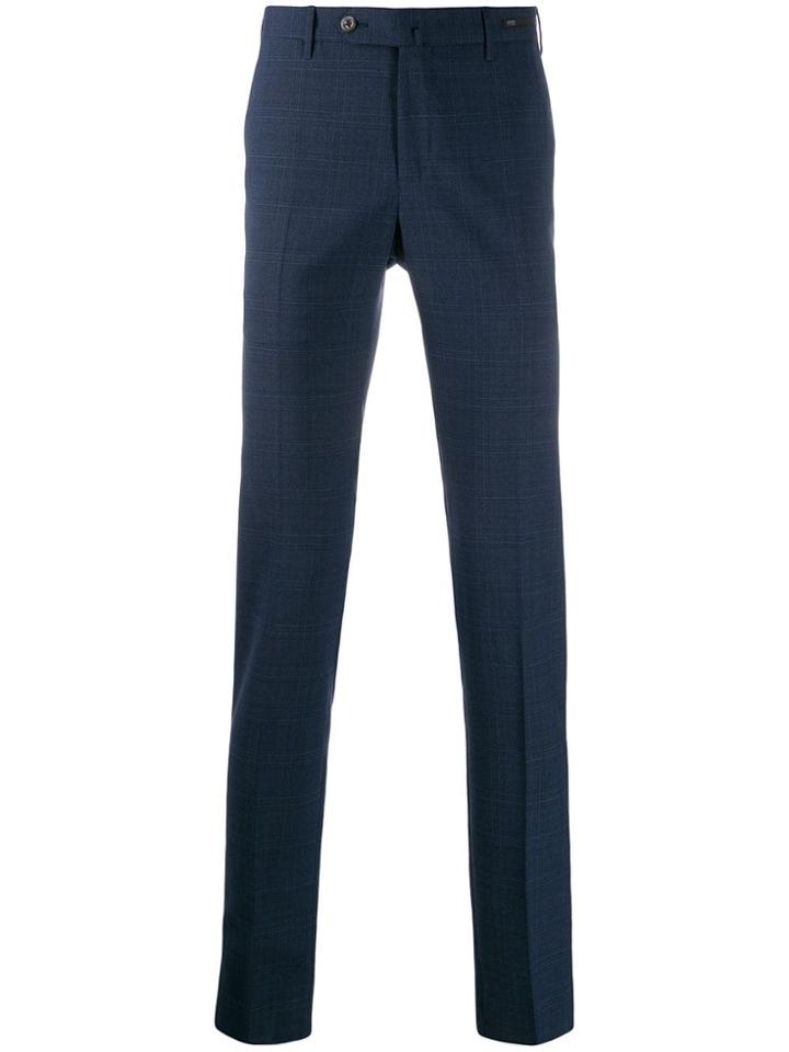 Pt01 Classic Plaid Chinos - Blue