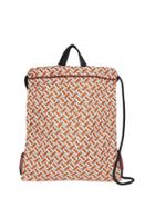 Burberry Monogram Print Nylon Drawcord Backpack - Black