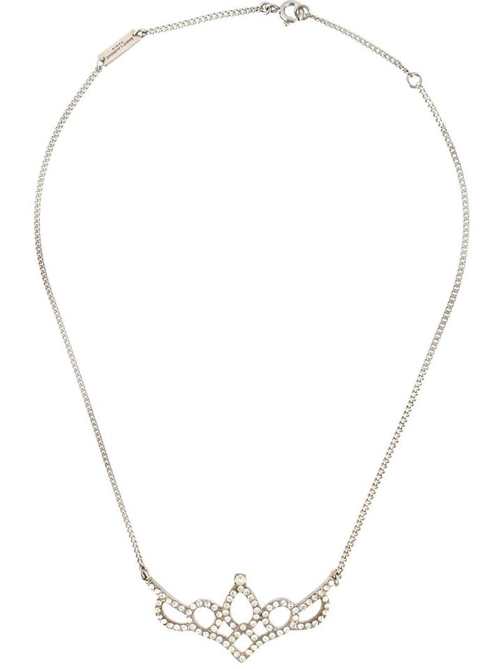 Saint Laurent Diadème Tiara Necklace, Women's, Metallic
