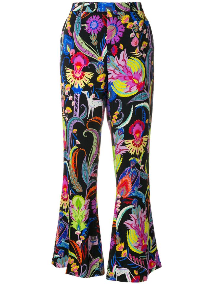 Etro Mixed Floral Print Flared Trousers - Multicolour