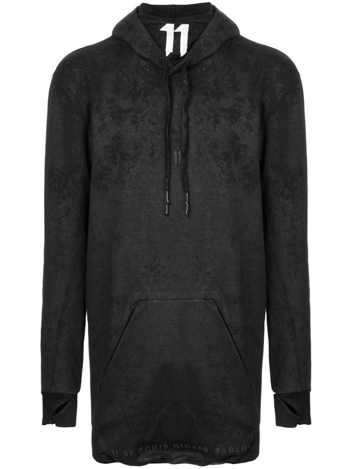 11 By Boris Bidjan Saberi Marble Effect Hoodie - Black