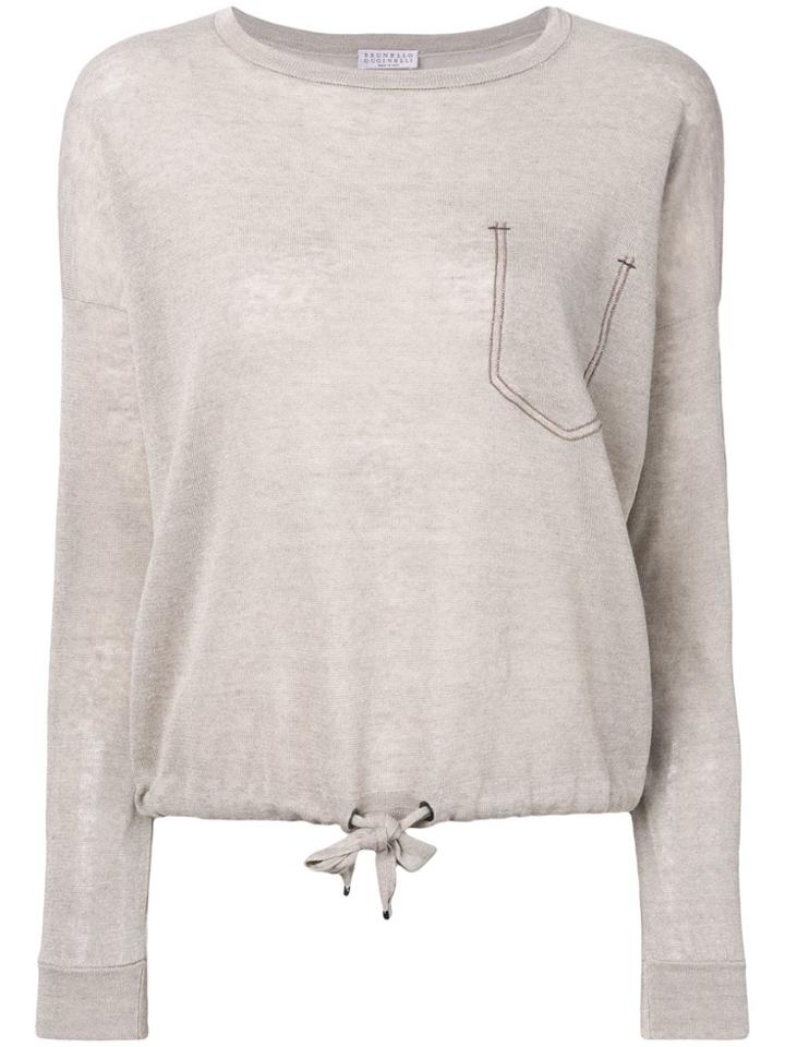Brunello Cucinelli Knitted Sweatshirt - Neutrals