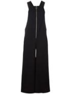 Cédric Charlier Front Zip Sleeveless Jumpsuit, Women's, Size: 38, Blue, Virgin Wool/other Fibers