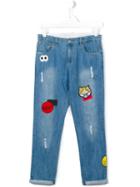 Stella Mccartney Kids 'dandy' Badges Jeans, Girl's, Size: 14 Yrs, Blue