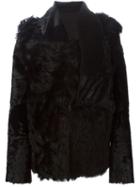 Ann Demeulemeester Blanche Lamb Fur Jacket, Women's, Size: 38, Black, Cotton/lamb Skin/lamb Fur