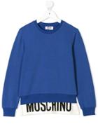 Moschino Kids Teen Logo Printed Sweatshirt - Blue