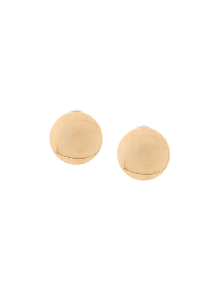 Susan Caplan Vintage 1980's Round Earrings - Gold