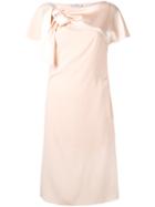 Lanvin - Shoulder Bow Dress - Women - Polyester/triacetate - 40, Women's, Nude/neutrals, Polyester/triacetate