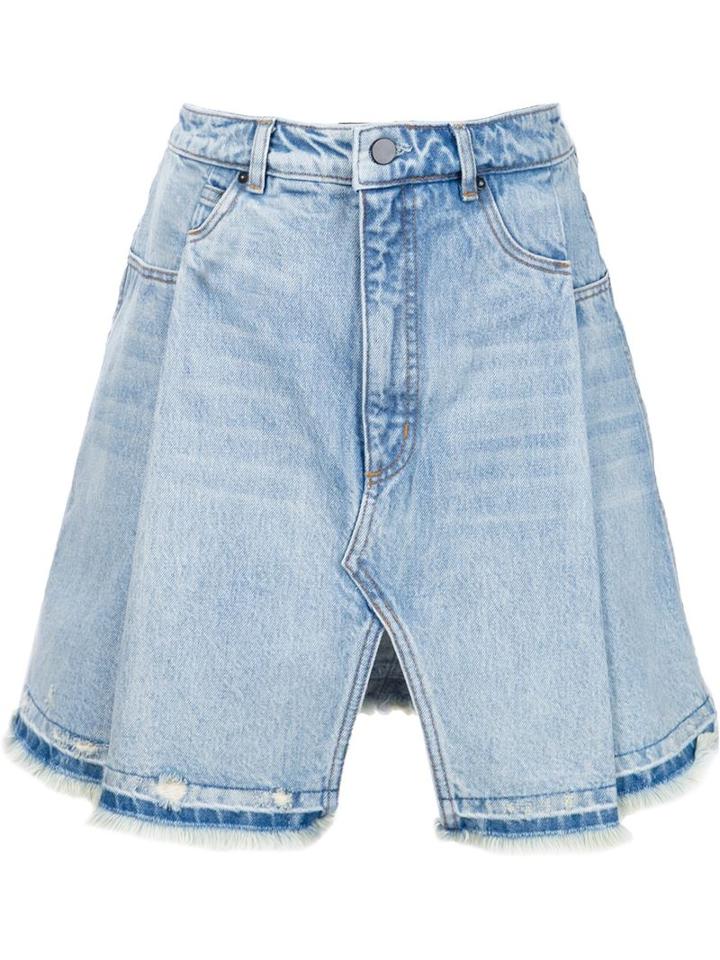 T By Alexander Wang Distressed Denim Skirt