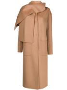 Ermanno Ermanno Scarf Detail Coat - Neutrals