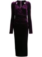 Talbot Runhof Ruched Dress - Purple