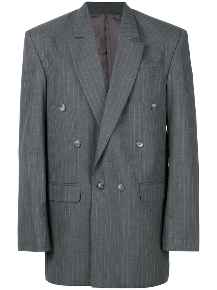 Martine Rose Striped Classic Blazer - Grey