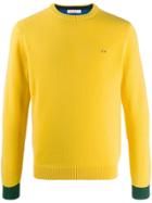 Sun 68 Embroidered Contrast Jumper - Yellow