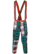 Comme Des Garçons Shirt Boy Suspender Cropped Pants, Size: Medium, Red, Wool