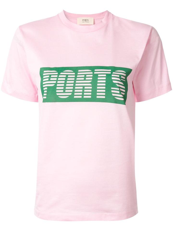 Ports 1961 Contrast Logo T-shirt - Pink